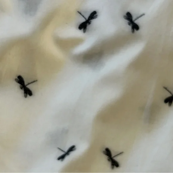 W by Worth White Dragonfly Print Cotton Tunic Top Size L - Picture 4 of 8
